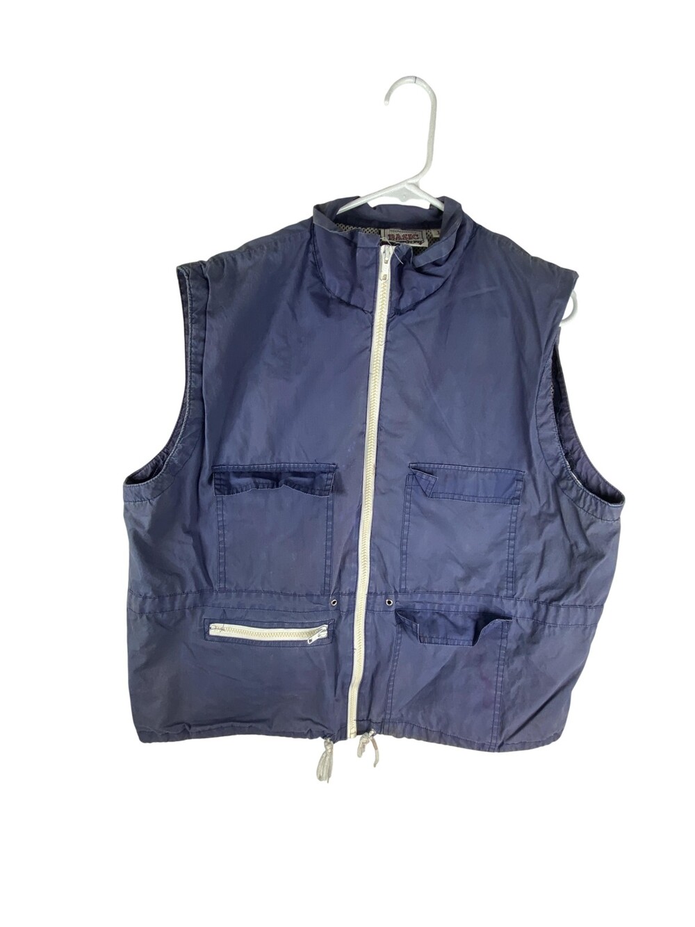 Independently Basic Vest Mens Large Blue Nylon Mesh Lined Zip Pockets Outdoor